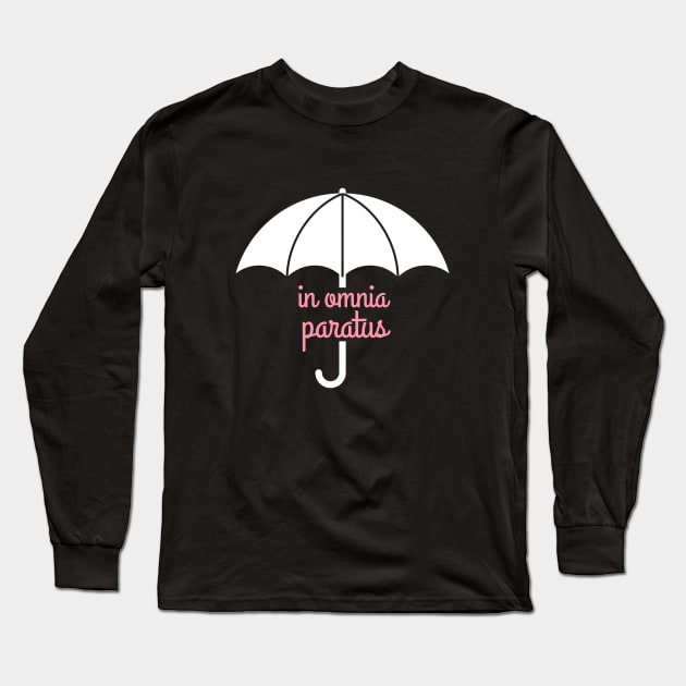 In Omnia Paratus Life and Death Brigade Umbrella Long Sleeve T-Shirt by Stars Hollow Mercantile